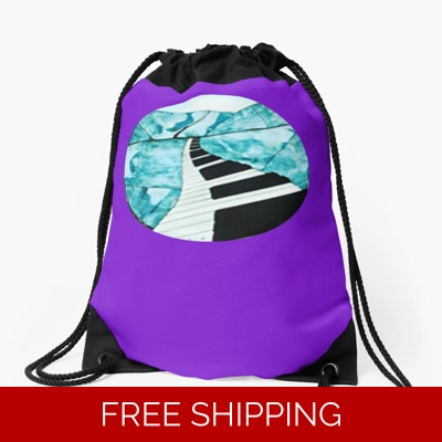 Le Studio Drawstring Bag Deep Purple Piano Window Logo Full